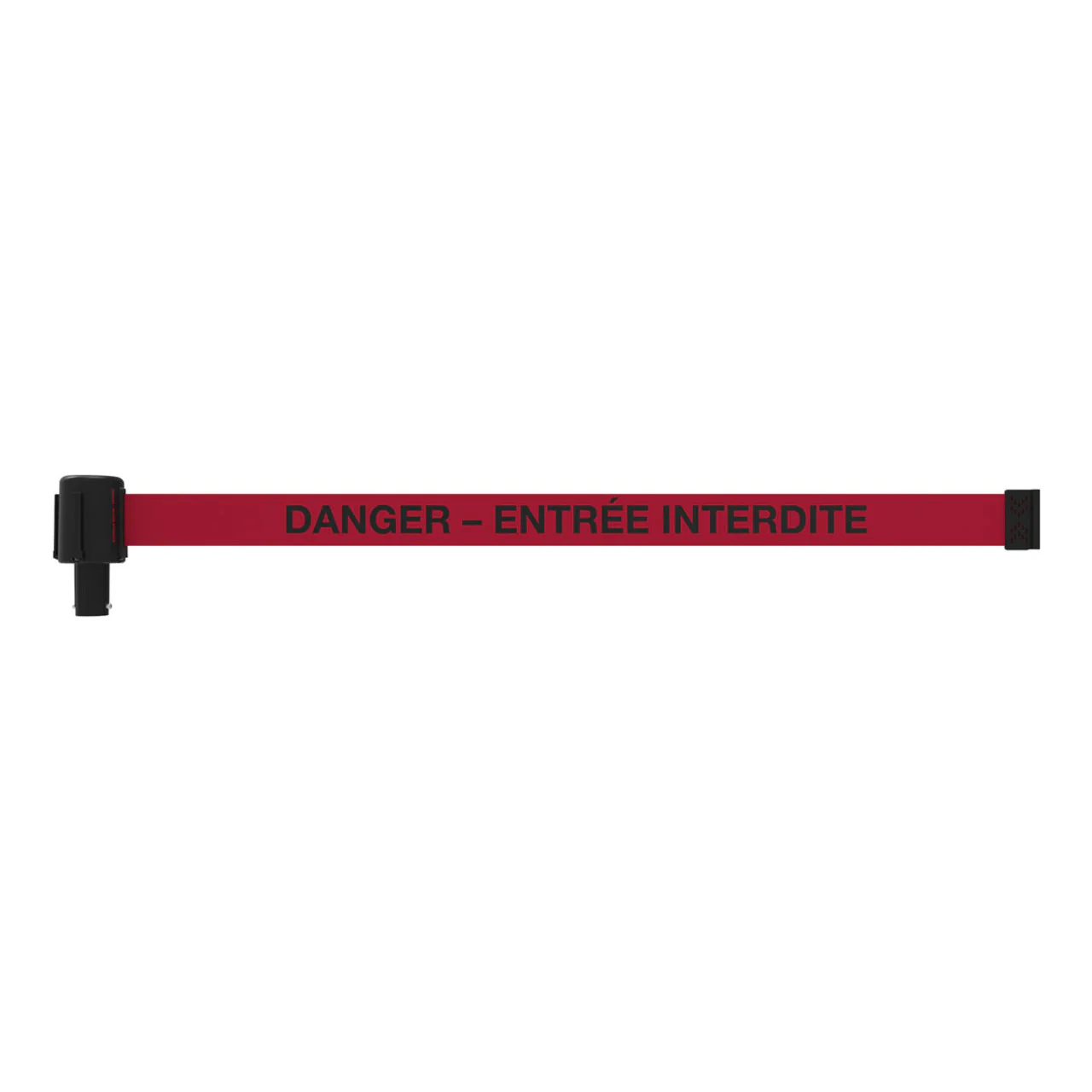 Banner Stakes 15' Long Retractable Barrier Belt, Red "DANGER – ENTRÉE INTERDITE"; Pack of 5 - PL4153