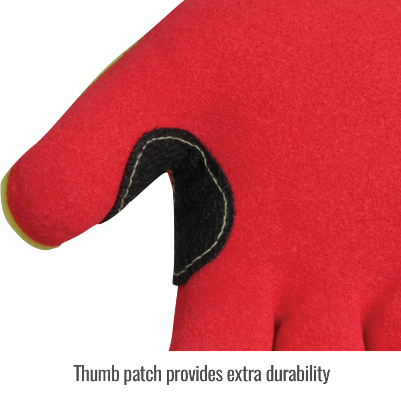 Black Stallion GR5040 AccuFlex Hi-Vis A6 Cut Sandy Nitrile Coated Impact Gloves, Hi-Vis Lime/Red - Image 3