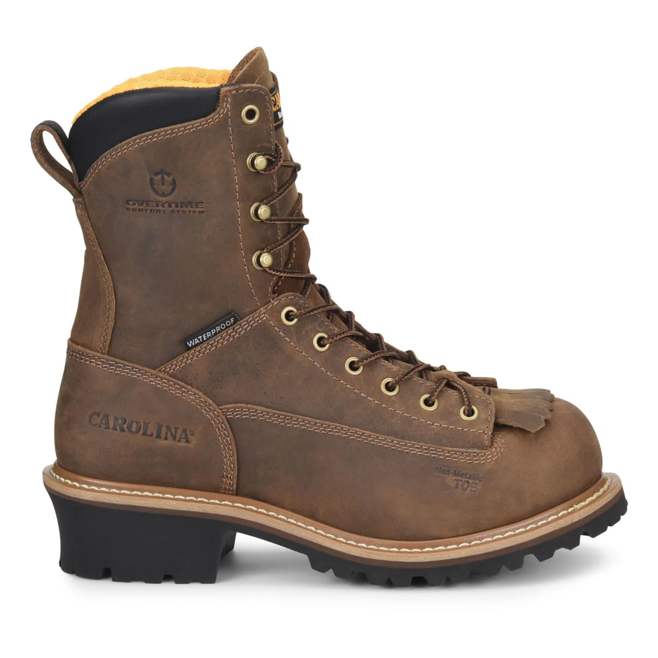 Carolina Men's Driller 8" Logger Waterproof EH Composite Toe Boots, CA9828, Brown