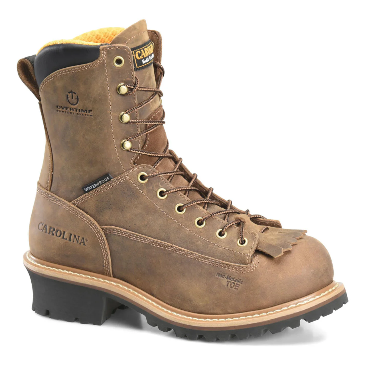 Carolina Men's Driller 8" Logger Waterproof EH Composite Toe Boots, CA9828, Brown - Image 2