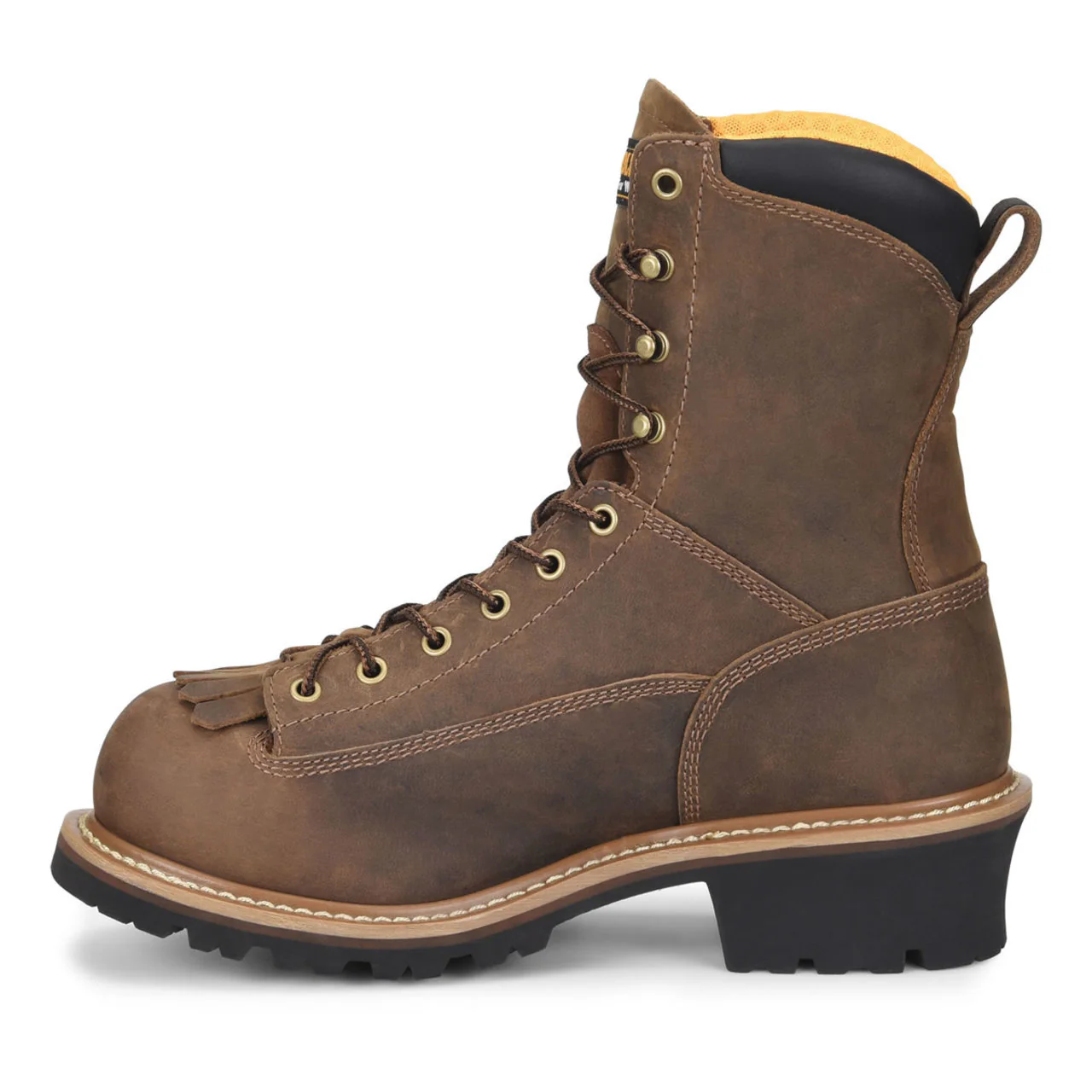 Carolina Men's Driller 8" Logger Waterproof EH Composite Toe Boots, CA9828, Brown - Image 5