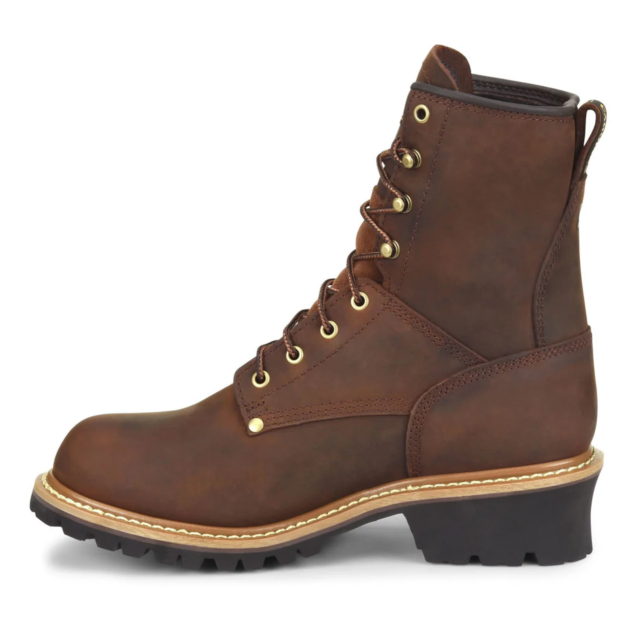 Carolina Men's Elm 8" Loggers Waterproof EH Steel Toe Boots, CA9821, Copper Crazy Horse - Image 4