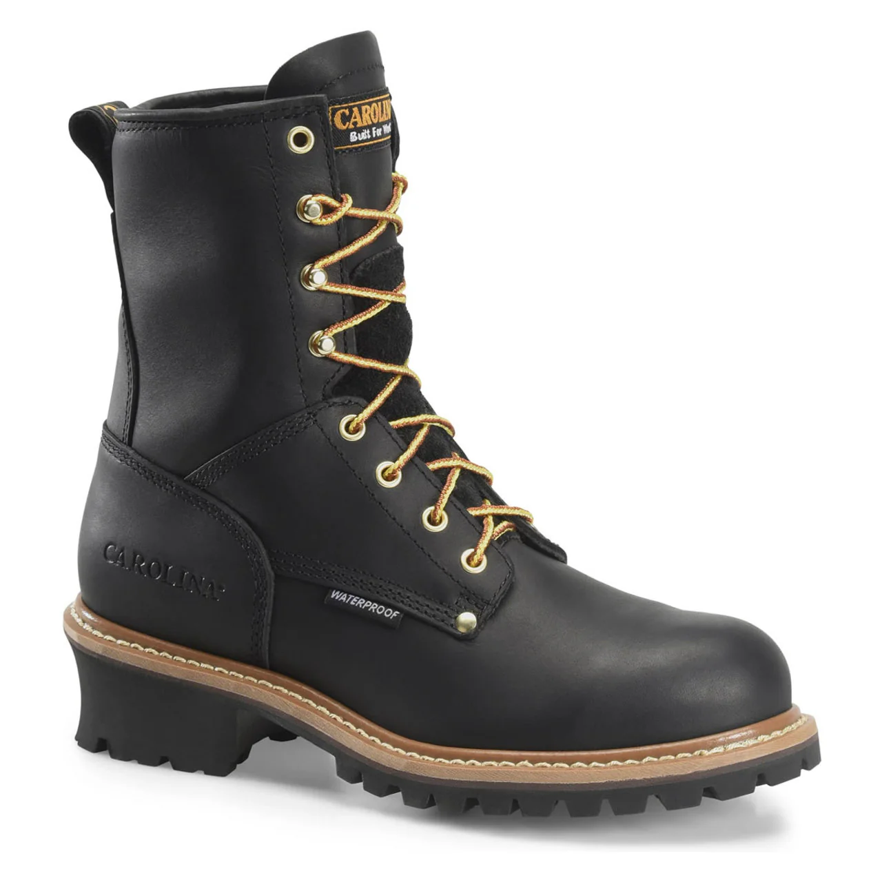 Carolina Men's Spruce 8" Logger Waterproof EH Steel Toe Boots, CA9823, Black - Image 2