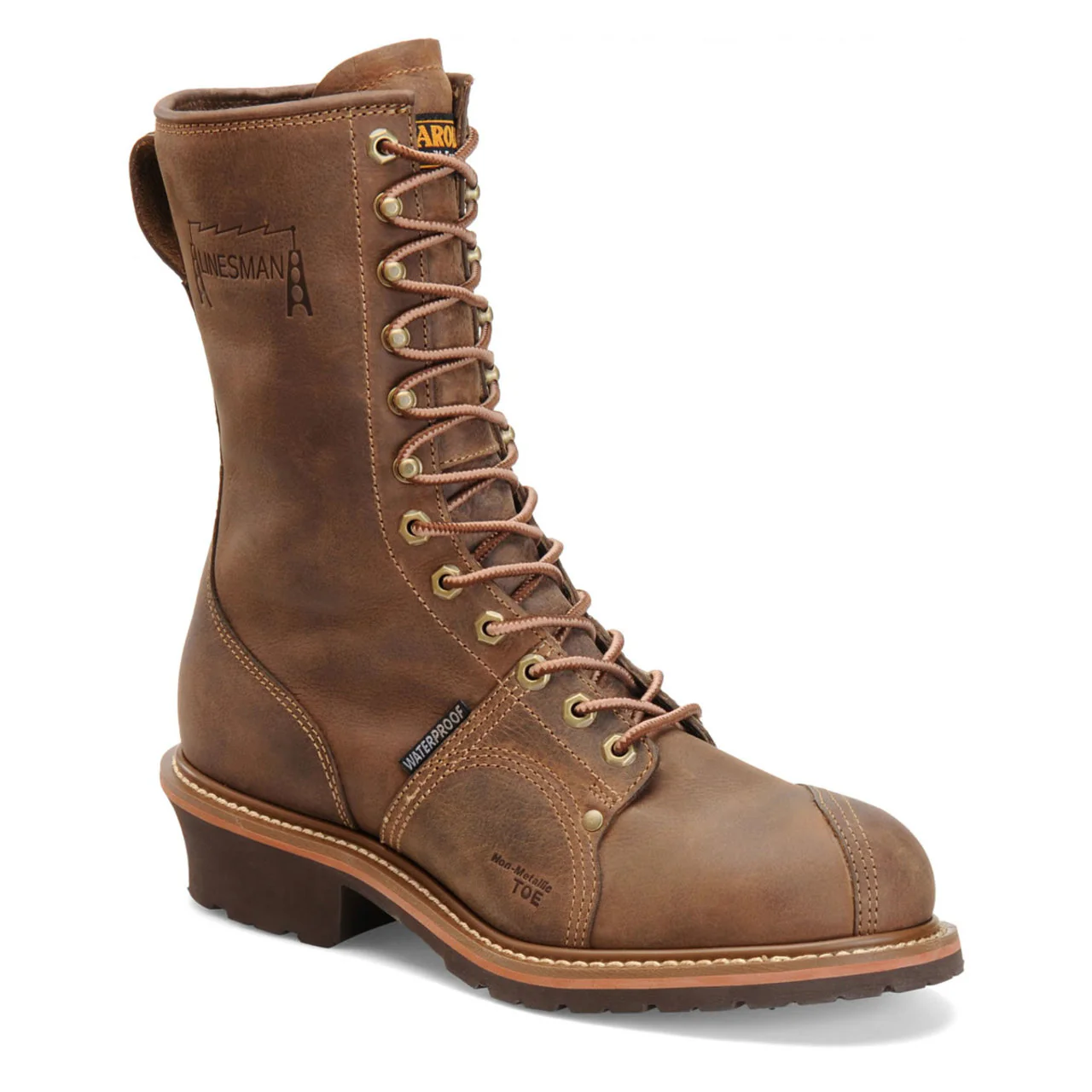 Carolina Men's Linesman 10" Waterproof EH Soft Toe Boots, CA904, Cork Harness - Image 2