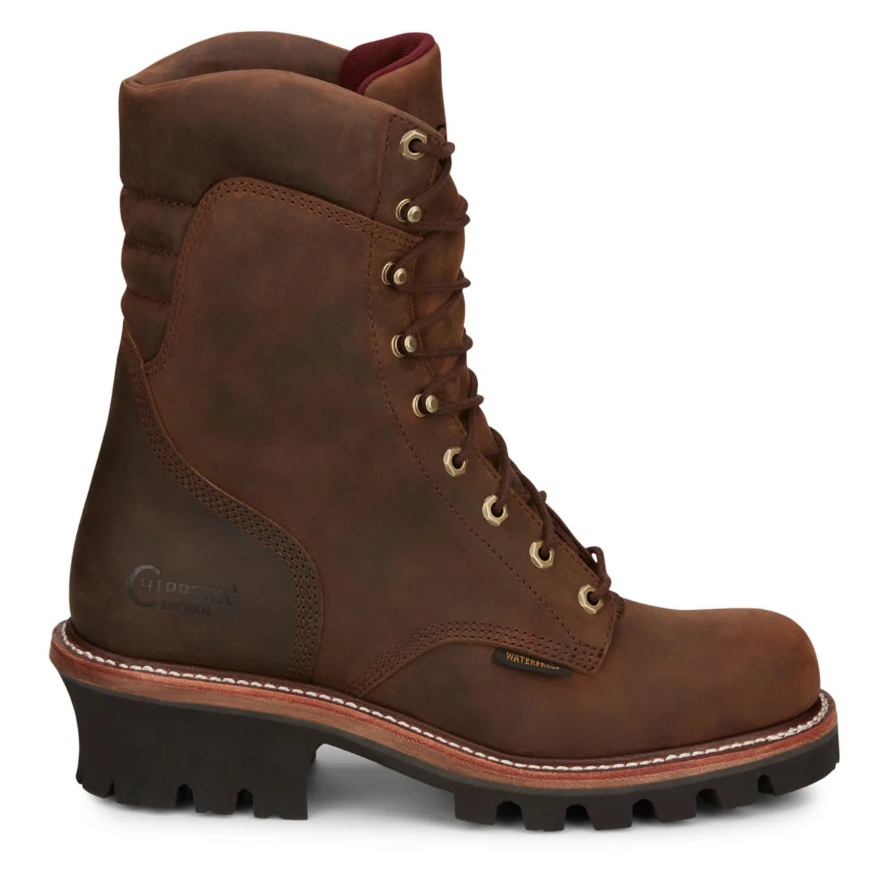 Chippewa Men's Super DNA 9" Logger Waterproof EH Steel Toe Boots, 59405, Tan