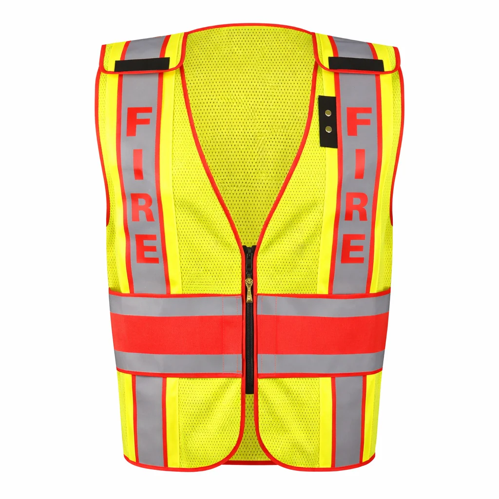 Custom OccuNomix Type P Class 2 Hi-Vis Fire Mesh Back Public Safety Vest, LUX-DPSF-DOR