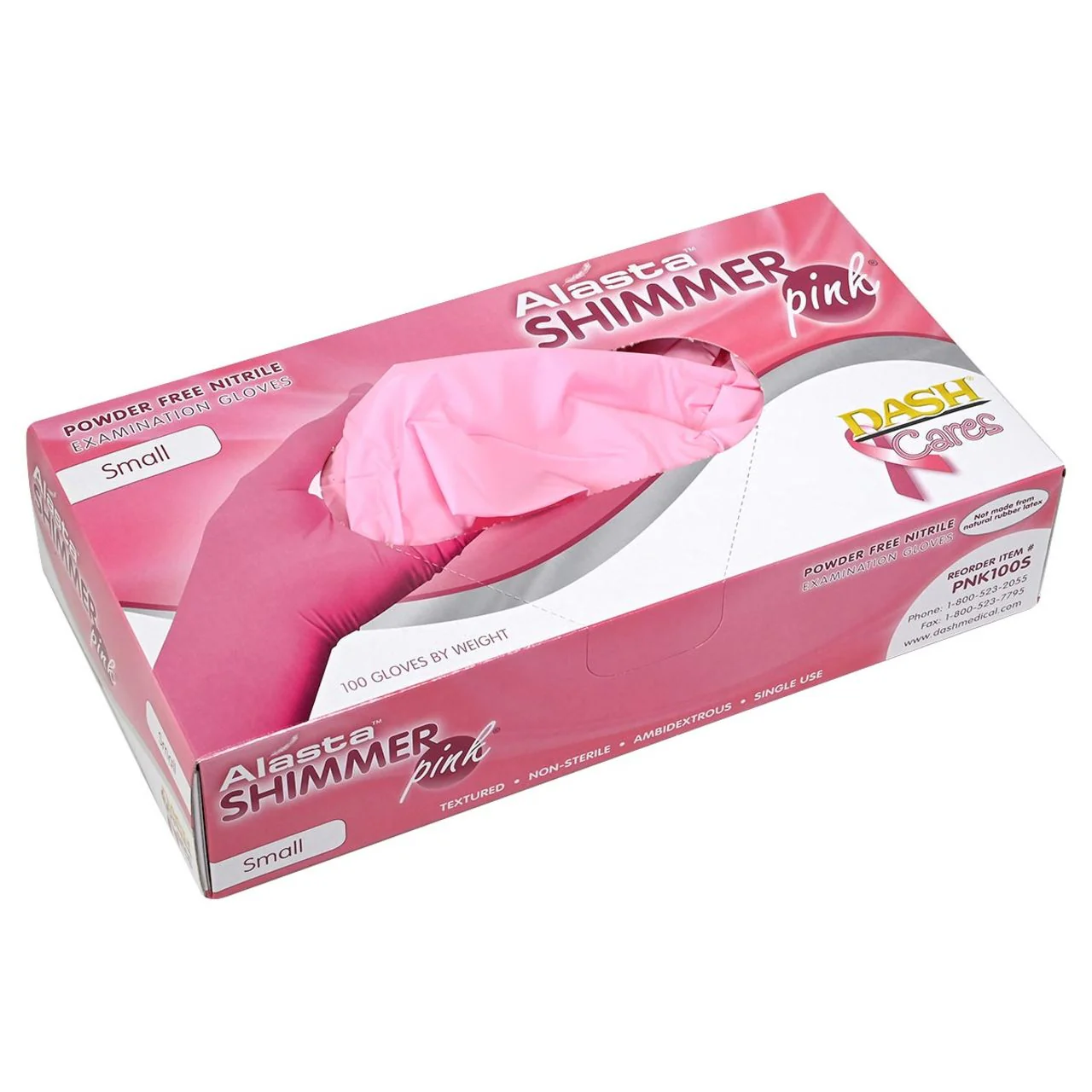 DASH Alasta Shimmer Nitrile Exam Grade Disposable Gloves, Pink, 3.9 mil, Box of 100 - Image 11