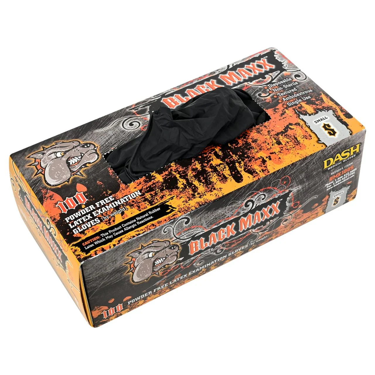 DASH Black Maxx Latex Exam Grade Disposable Gloves, Black, 6.6 mil, Case of 1000 - Image 4