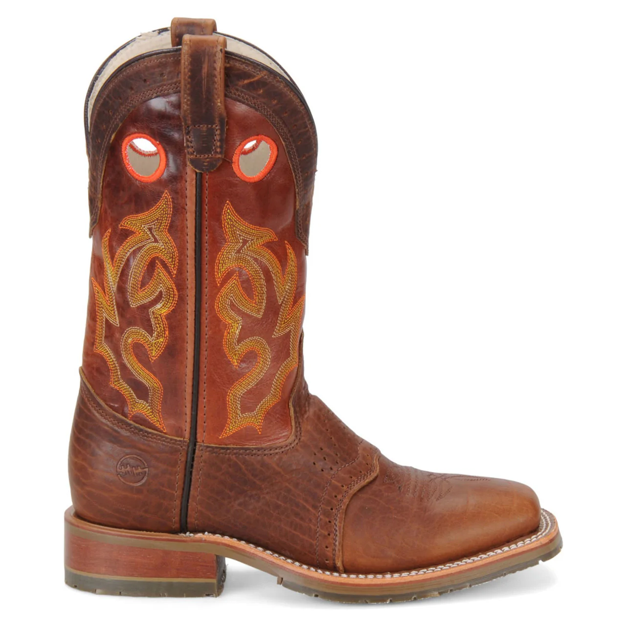 Double-H Boots Men's Mickey 12" Roper Steel Toe Boots, DH4400, Brown