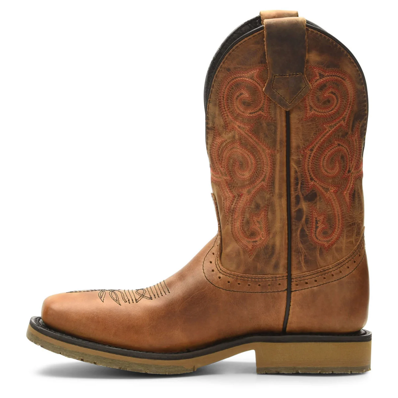 Double-H Boots Men's Bertram 11" Roper Steel Toe Boots, DH4560, Brown - Image 4