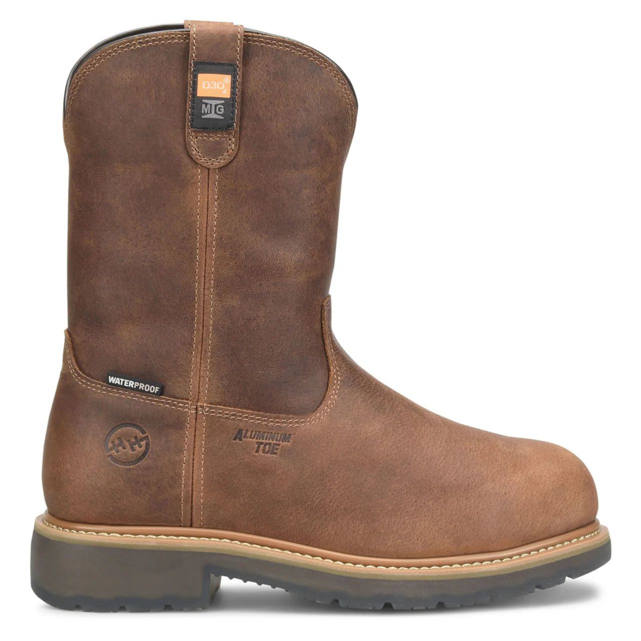 Double-H Boots Men's Boss 10" Wellington EH Alloy Toe Boots, DH4156, Brown