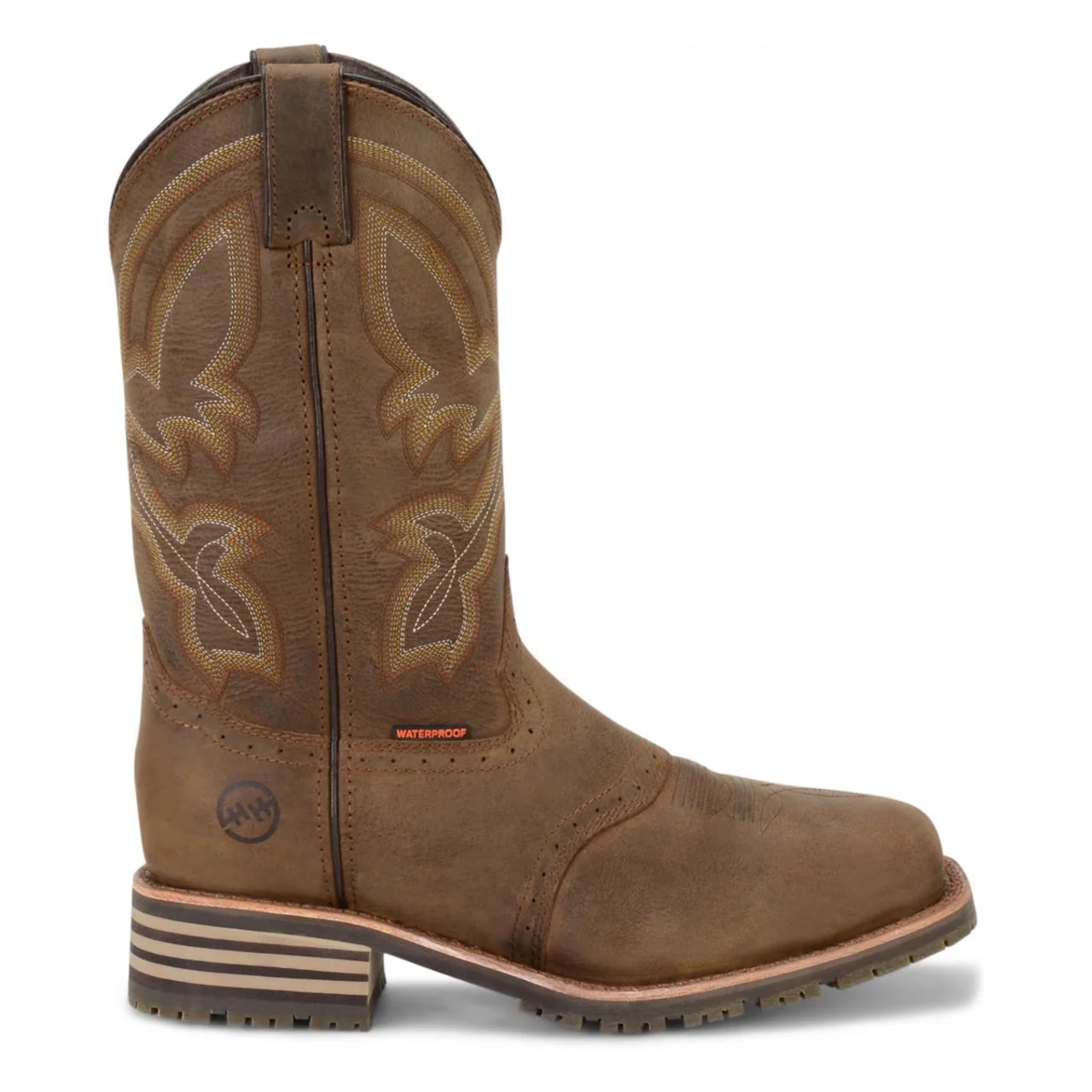 Double-H Men's Jeyden 11" Waterproof Plain Toe Roper Boots, DH4124, Brown
