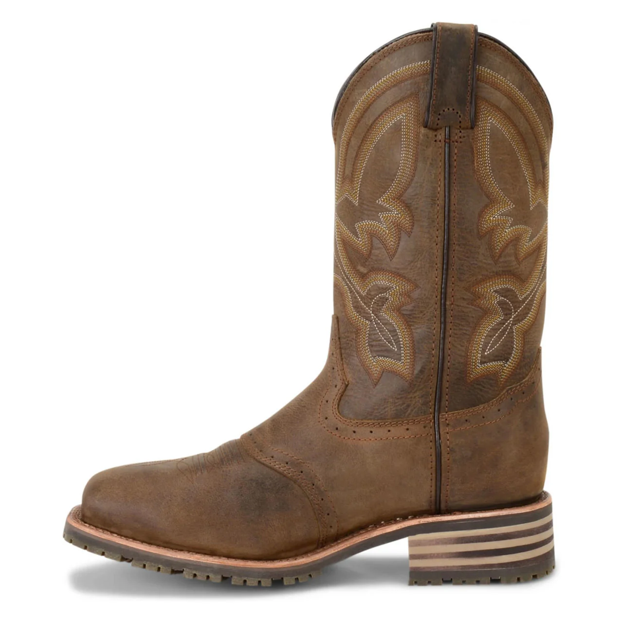 Double-H Men's Jeyden 11" Waterproof Plain Toe Roper Boots, DH4124, Brown - Image 5