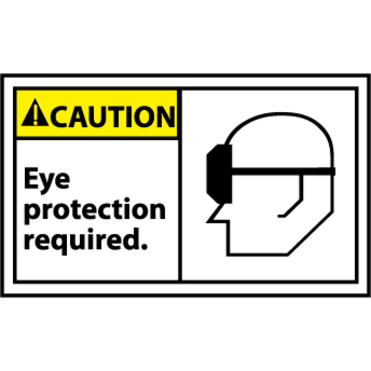 Caution Eye Protection Required Graphic 3x5 Pressure Sensitive Vinyl Safety Label 5 Per Package