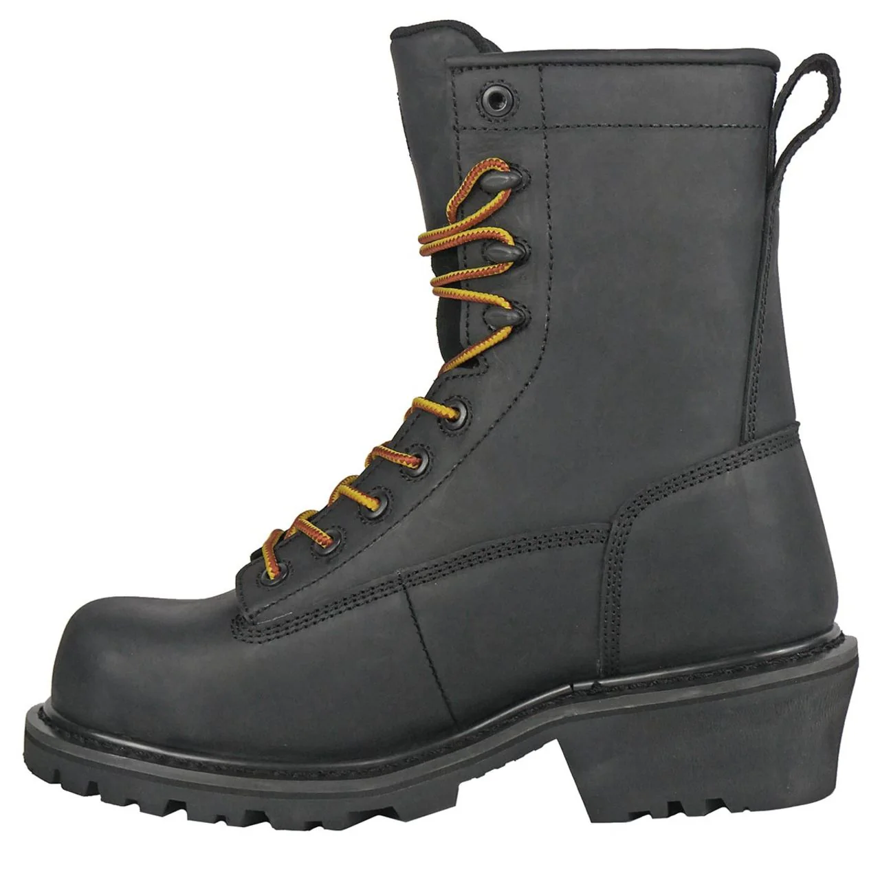 Hoss Men's Cross Cut 8" Loggers Waterproof EH Composite Toe Boots, 80114, Black - Image 2