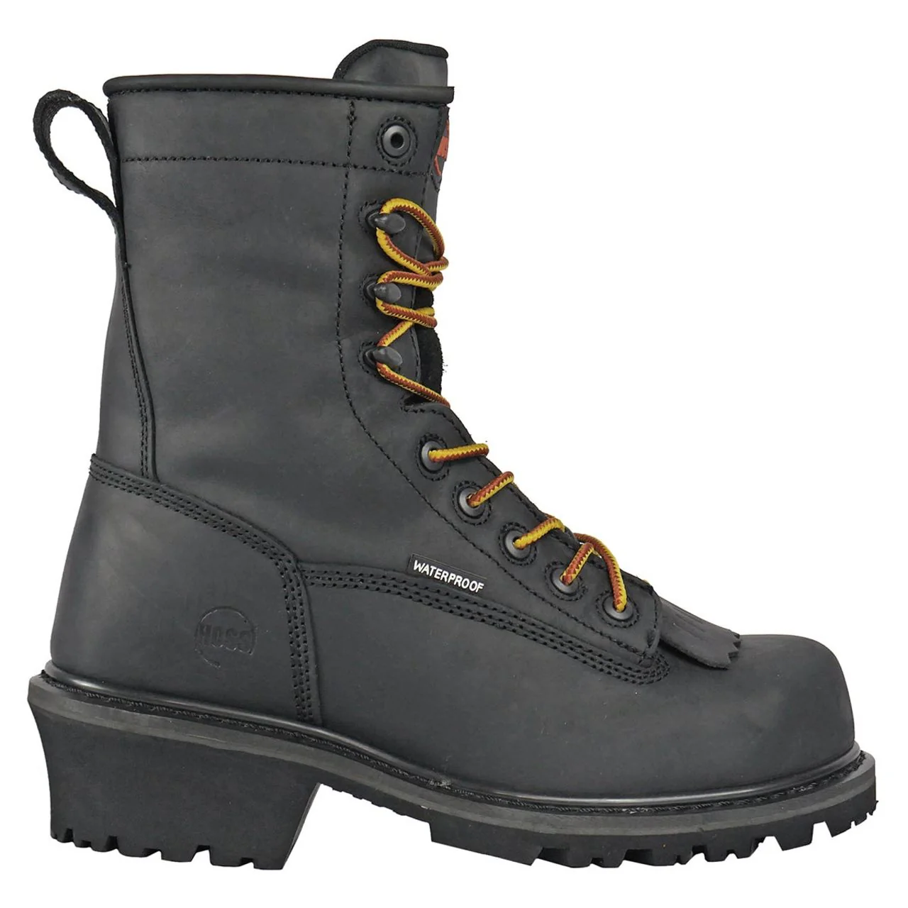 Hoss Men's Cross Cut 8" Loggers Waterproof EH Composite Toe Boots, 80114, Black - Image 4