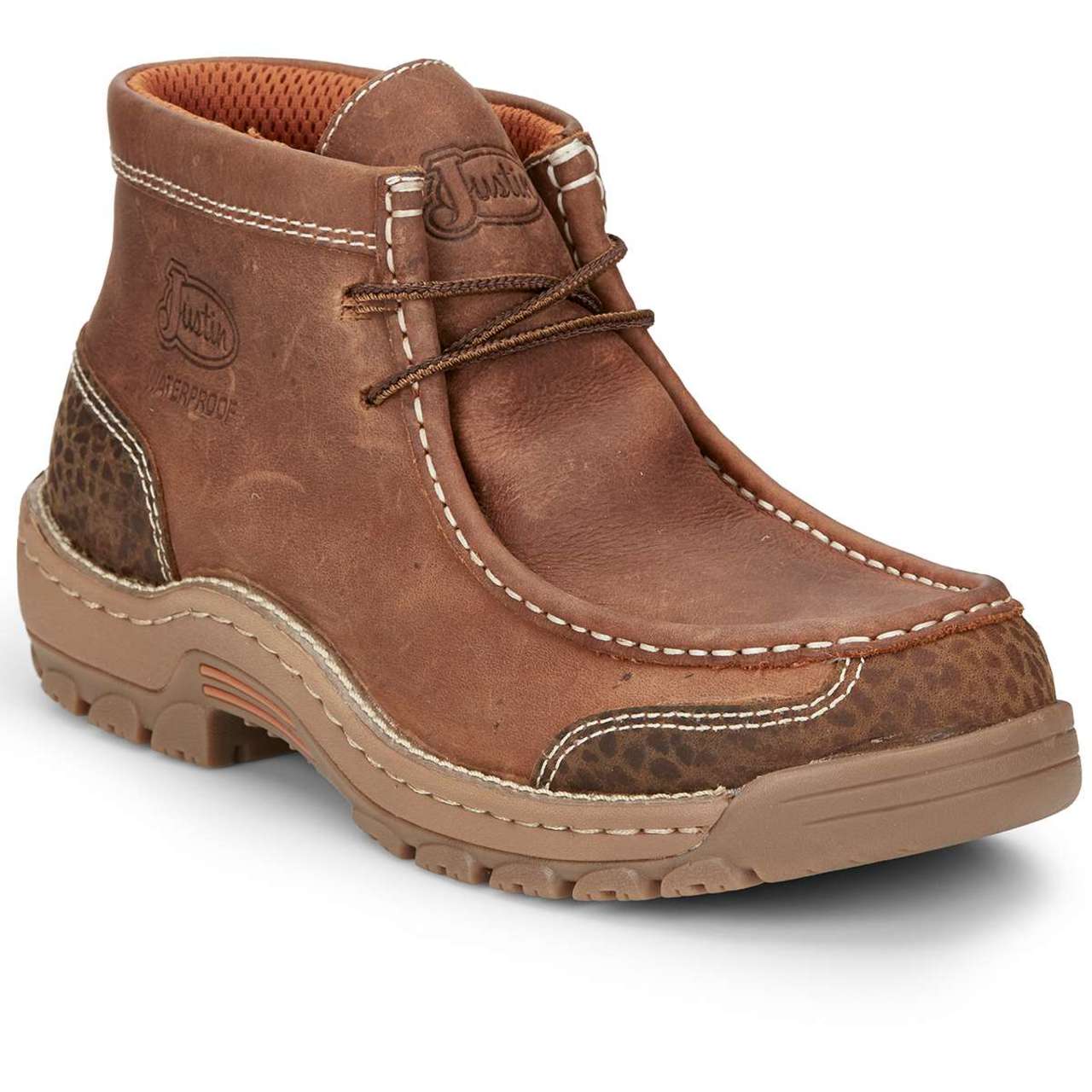 Justin Men's Crafton 4" Waterproof EH Soft Toe Shoes, SE251, Brown
