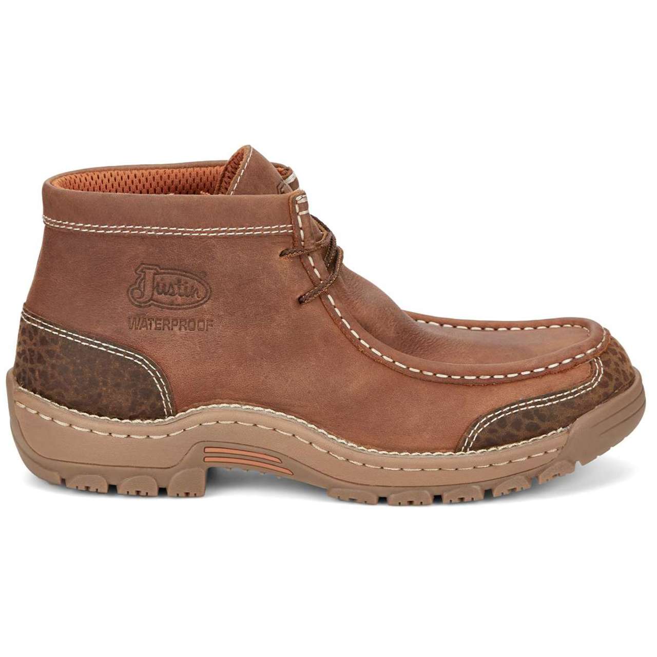 Justin Men's Crafton 4" Waterproof EH Soft Toe Shoes, SE251, Brown - Image 2