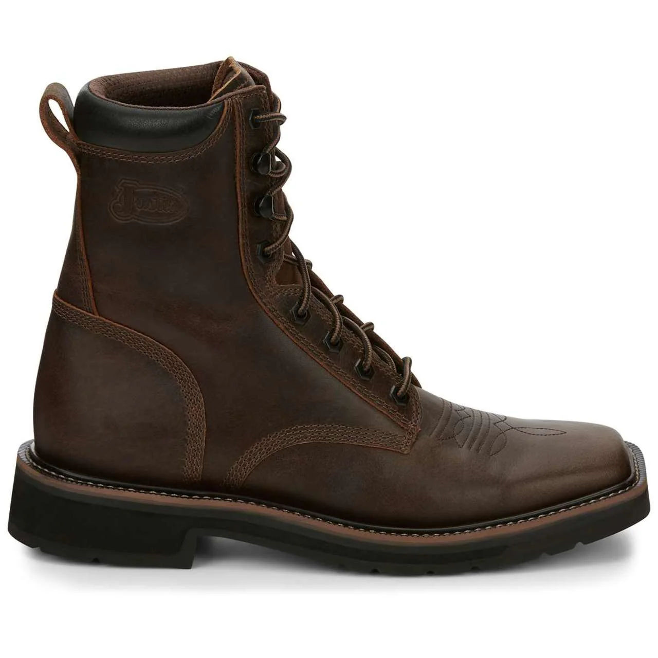 Justin Men's Pulley 8" EH Soft Toe Boots, SE681, Brown