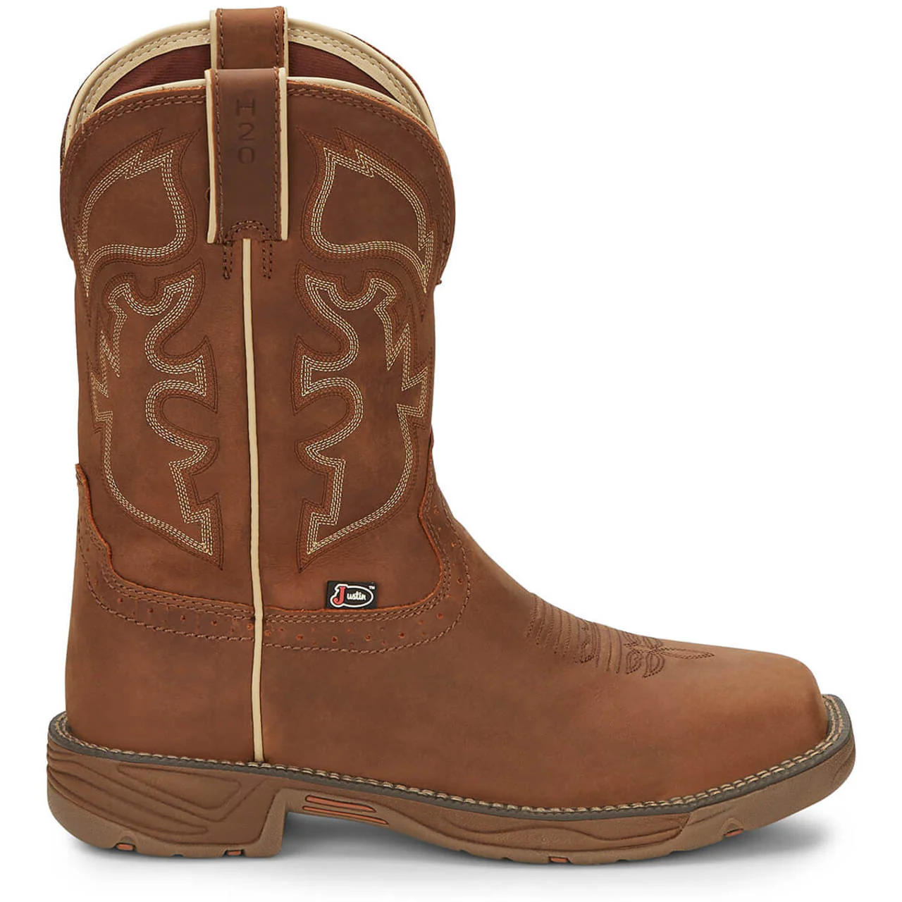 Justin Men's Rush 11" Waterproof EH Steel Toe Boots, WK4331, Tan