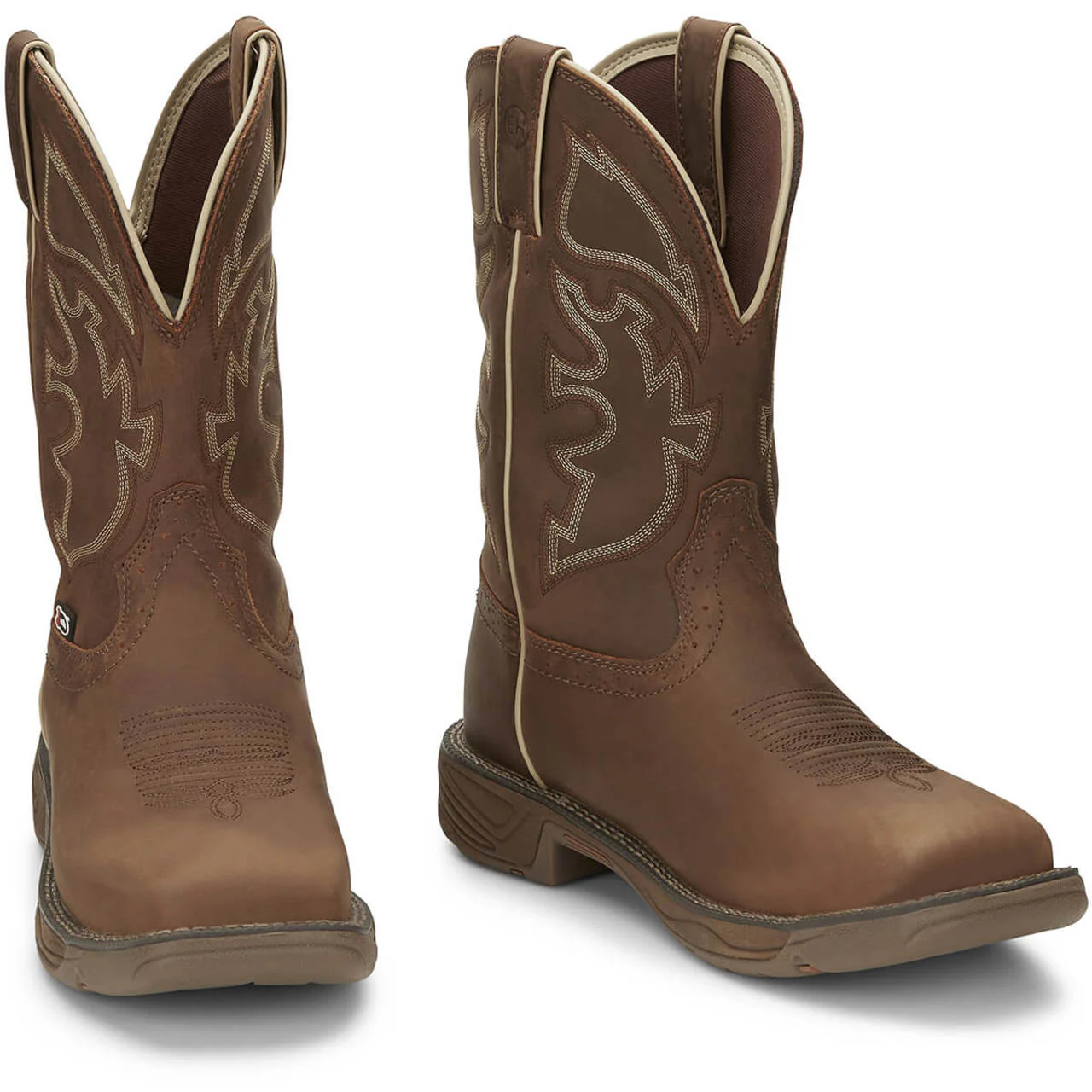 Justin Men's Rush 11" Waterproof EH Steel Toe Boots, WK4331, Tan - Image 2