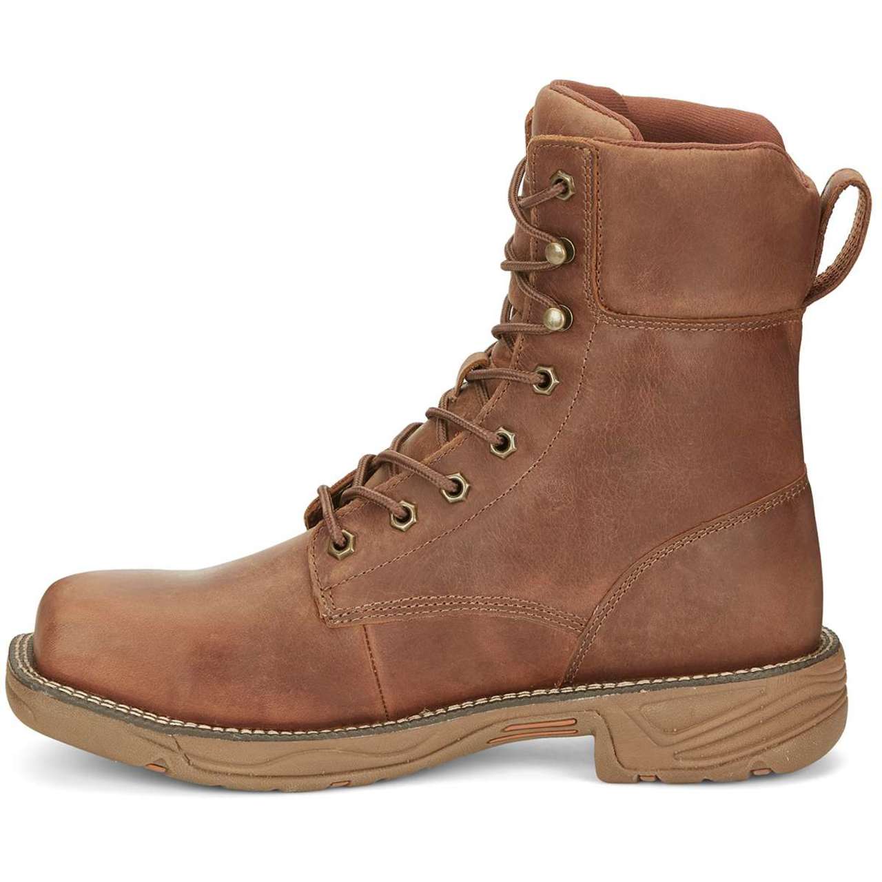 Justin Men's Rush 8" Waterproof EH Nano Composite Toe Boots, SE468, Brown - Image 4