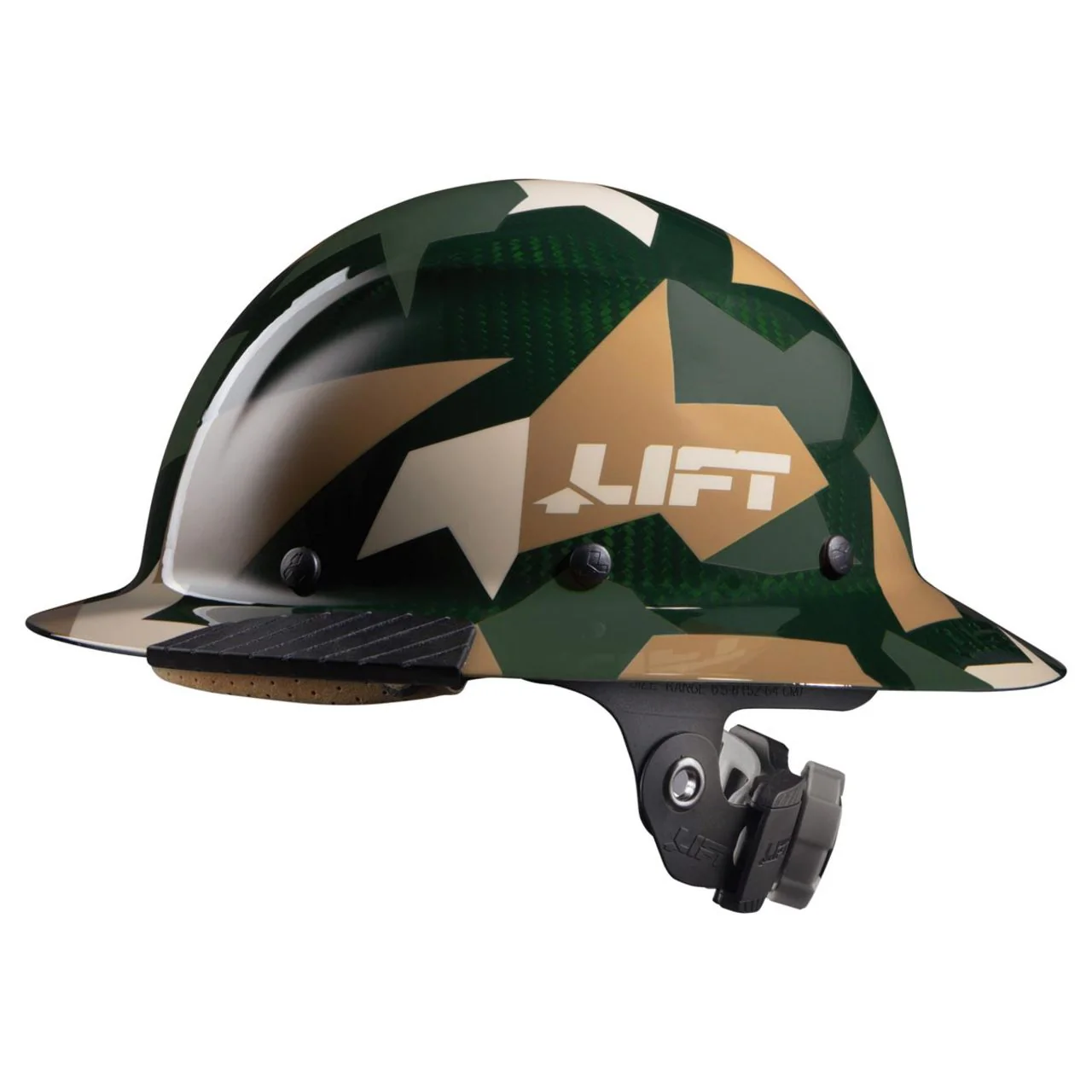 LIFT DAX Jungle Camo Carbon Fiber Full Brim Hard Hat - Image 2