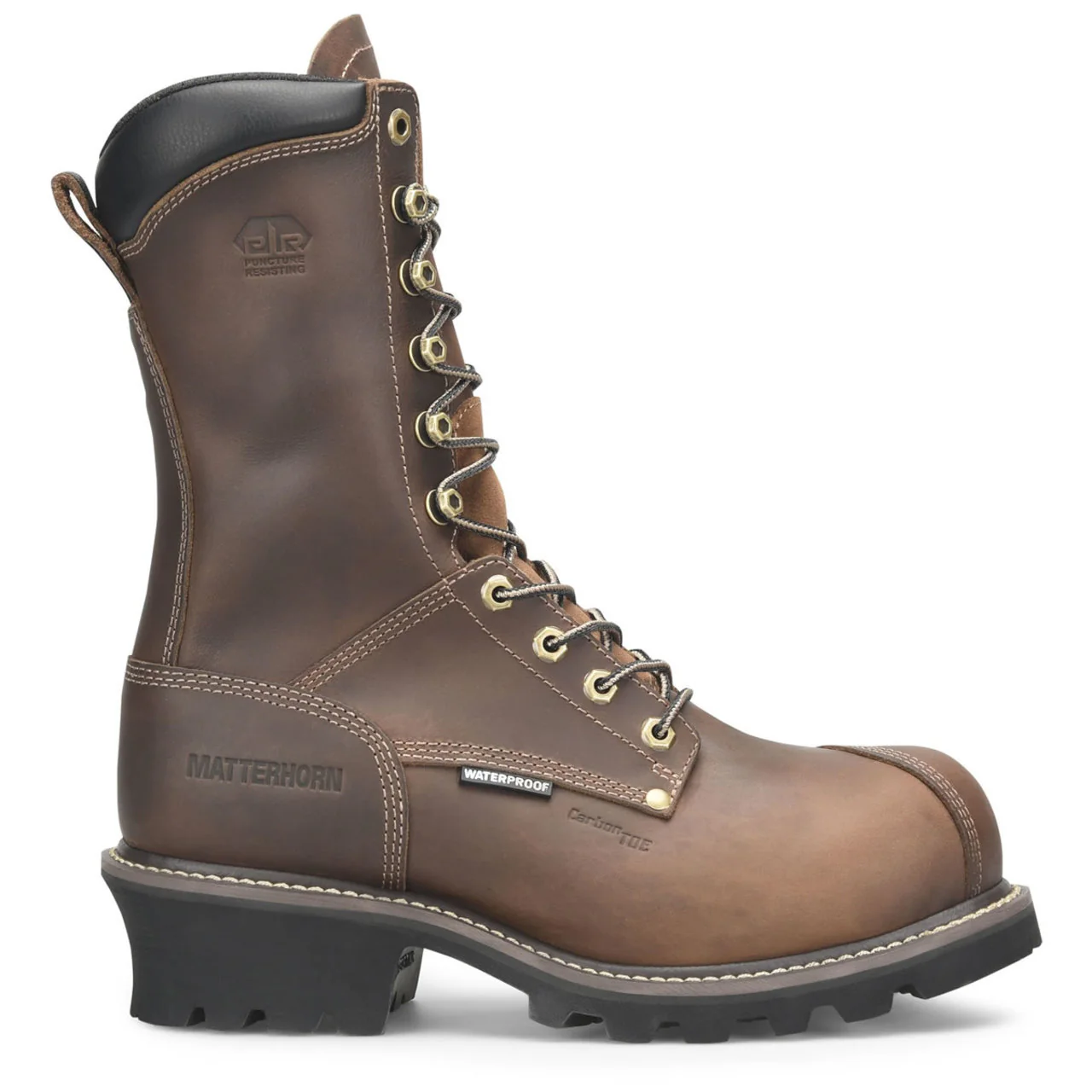 Matterhorn Men's ARC 10" Loggers Waterproof Composite Toe Boots, MT2510, Brown