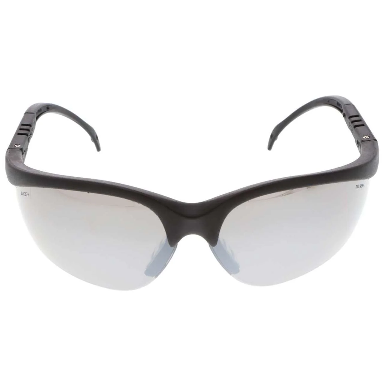 MCR Klondike KD1 Series Safety Glasses - Black Frame - Silver Mirror Lens - Image 2