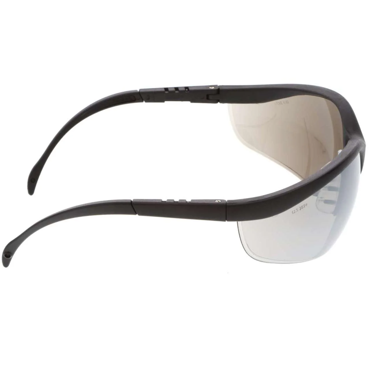 MCR Klondike KD1 Series Safety Glasses - Black Frame - Silver Mirror Lens - Image 3