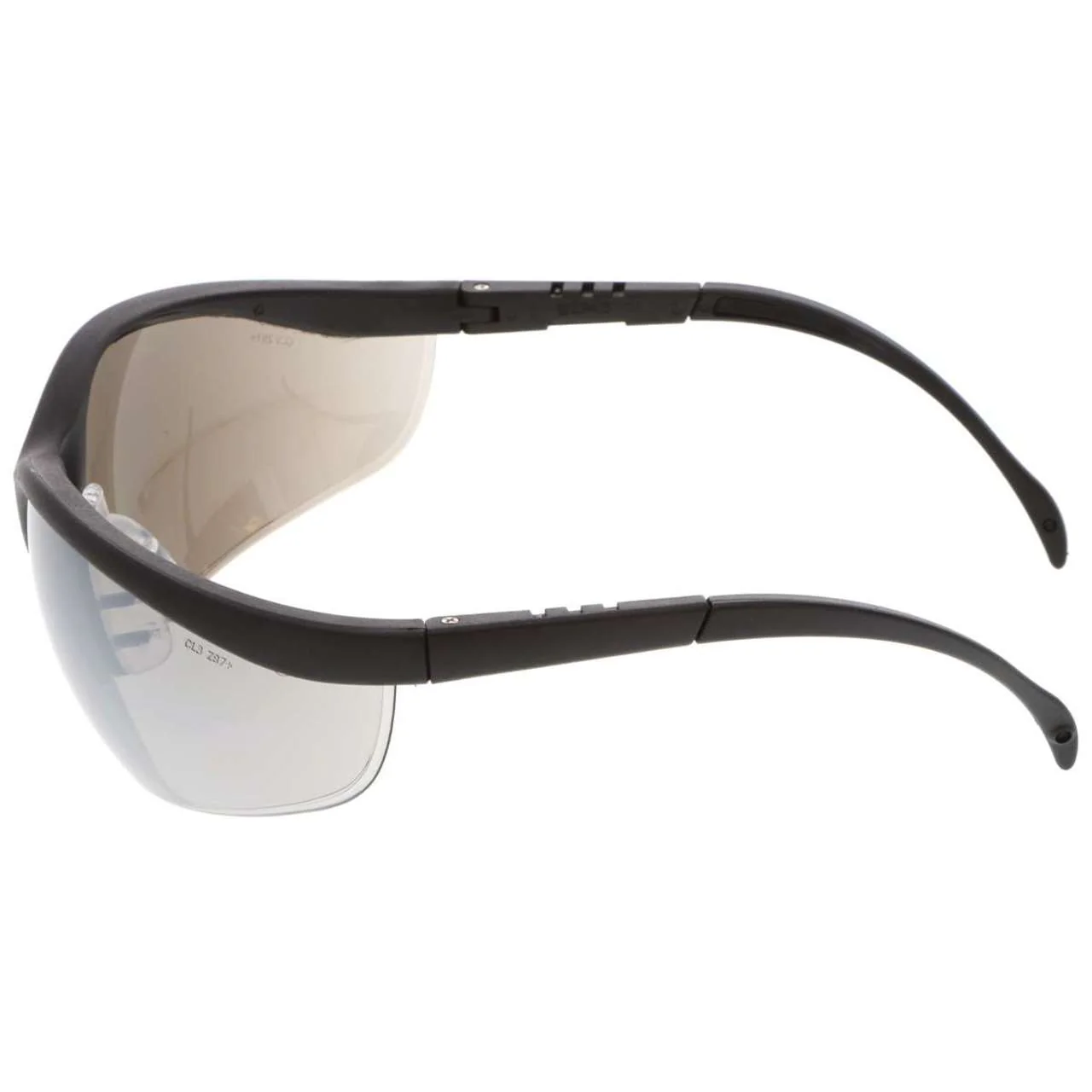 MCR Klondike KD1 Series Safety Glasses - Black Frame - Silver Mirror Lens - Image 4