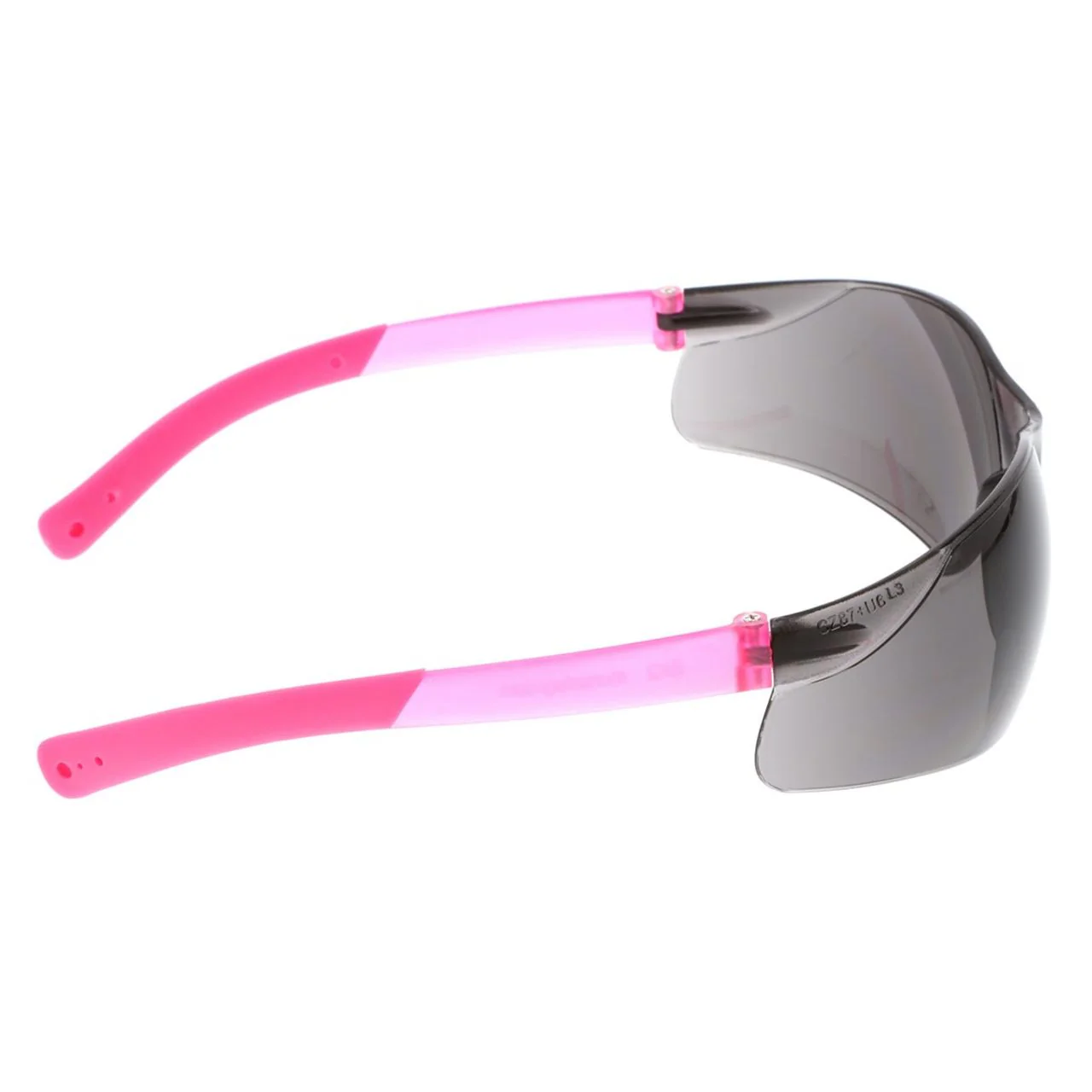 MCR BearKat BK2 Small Frame Safety Glasses - Gray Lens - Non-Slip Pink Temple - Image 3