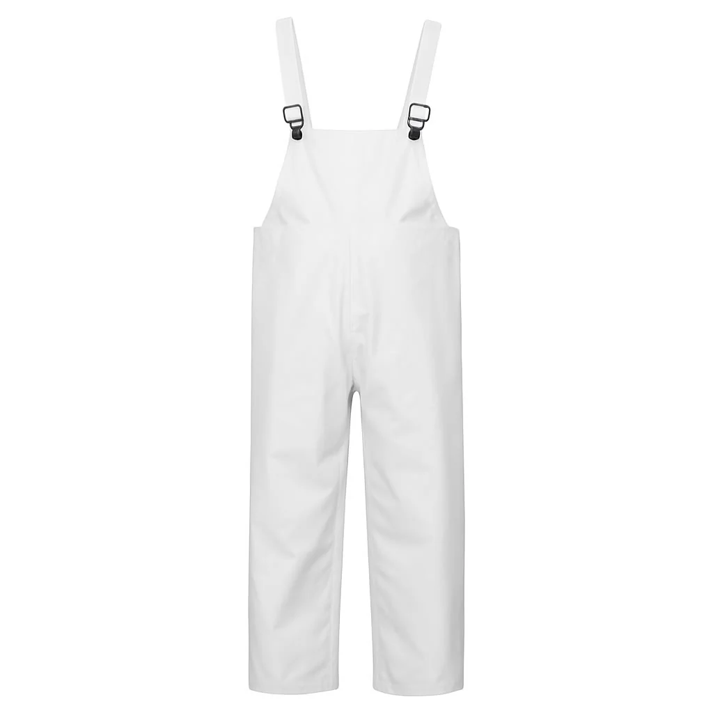 Neese Universal Bib Pants w/ Elastic Suspenders (4XL White)