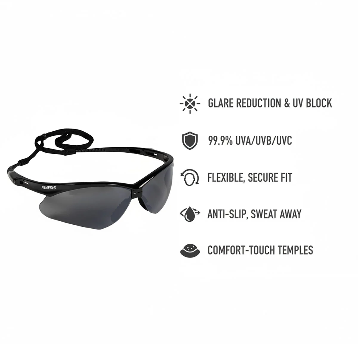 KleenGuard Nemesis Safety Glasses, Smoke Mirror Lens, 25688 - Image 7