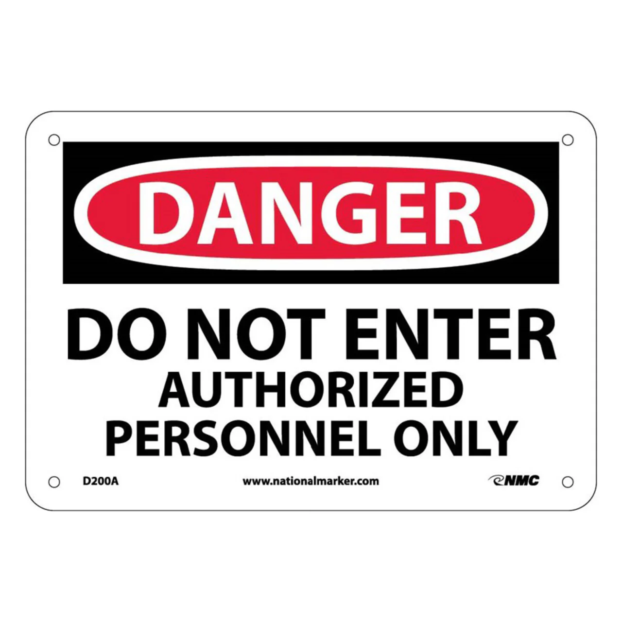 Danger Do Not Enter Authorized Personnel Only, 10x14 .040 Aluminum Sign