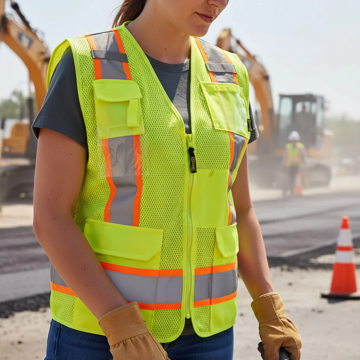 OccuNomix Women's Hi-Vis Type R Class 2 Sustainable Surveyor Safety Vest, LUX-RYSMW - Image 5