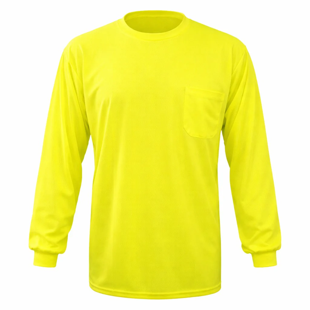 OccuNomix Hi-Vis Birdseye Long Sleeve T-Shirt, LUX-XLSPB