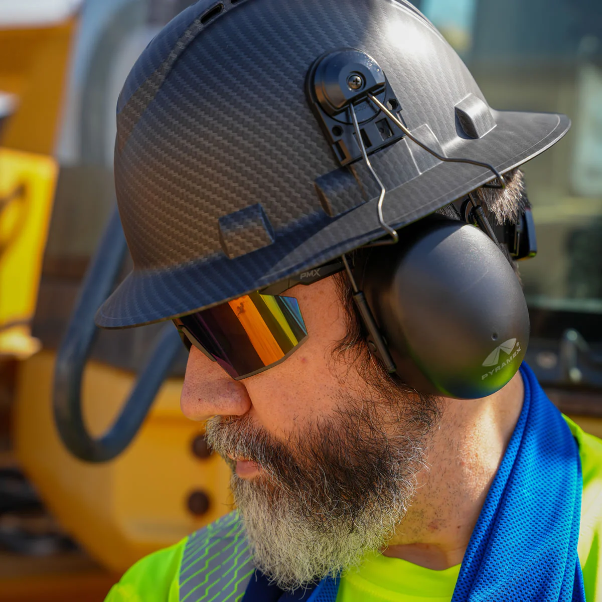 Pyramex Full Brim Hat Mounted Earmuffs, NRR 23dB, CMFB6010, Black - Image 6