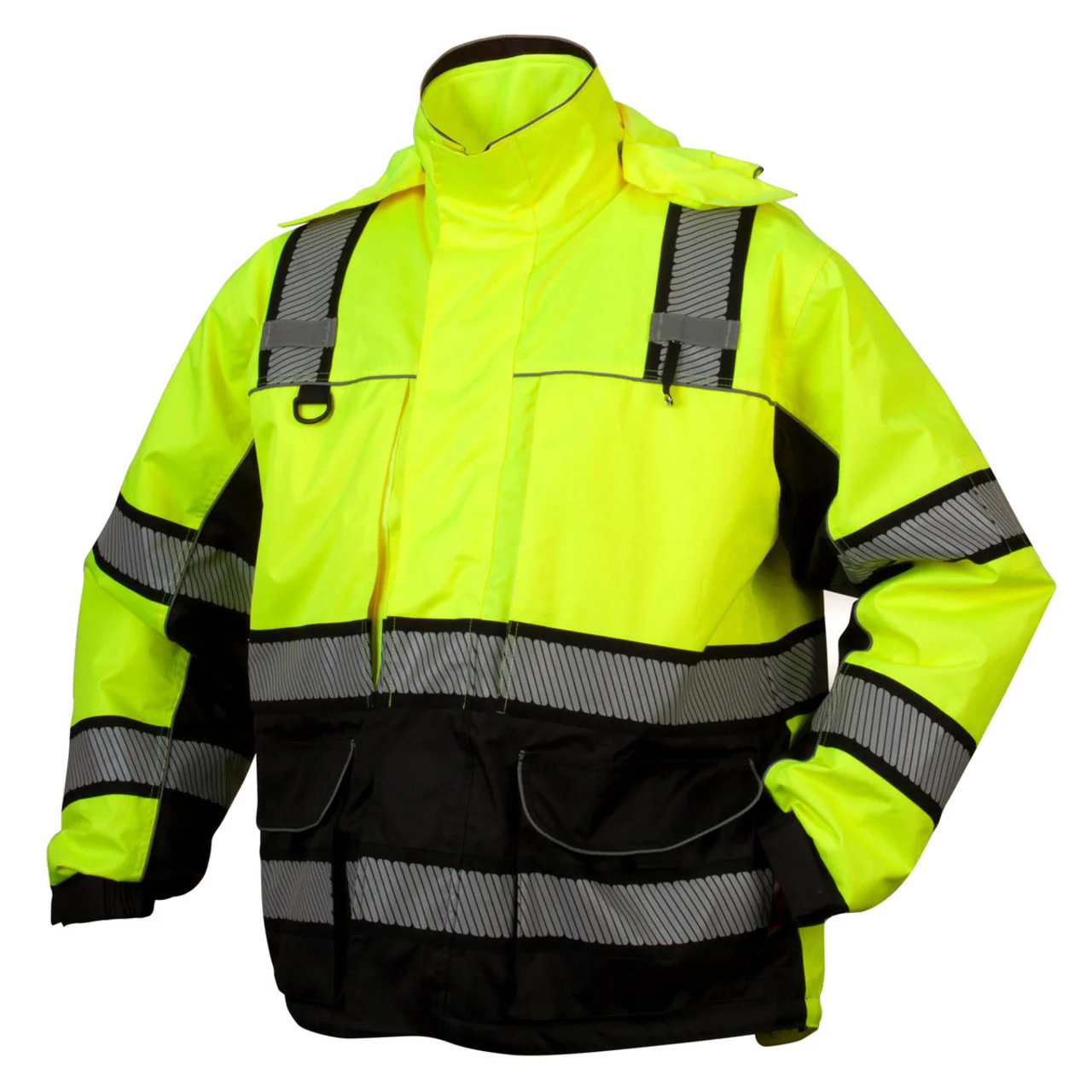 Pyramex RPB36 Type R Class 3 Hi-Vis Waterproof 2-in-1 Quilt Lined Parka, Hi-Vis Lime Green