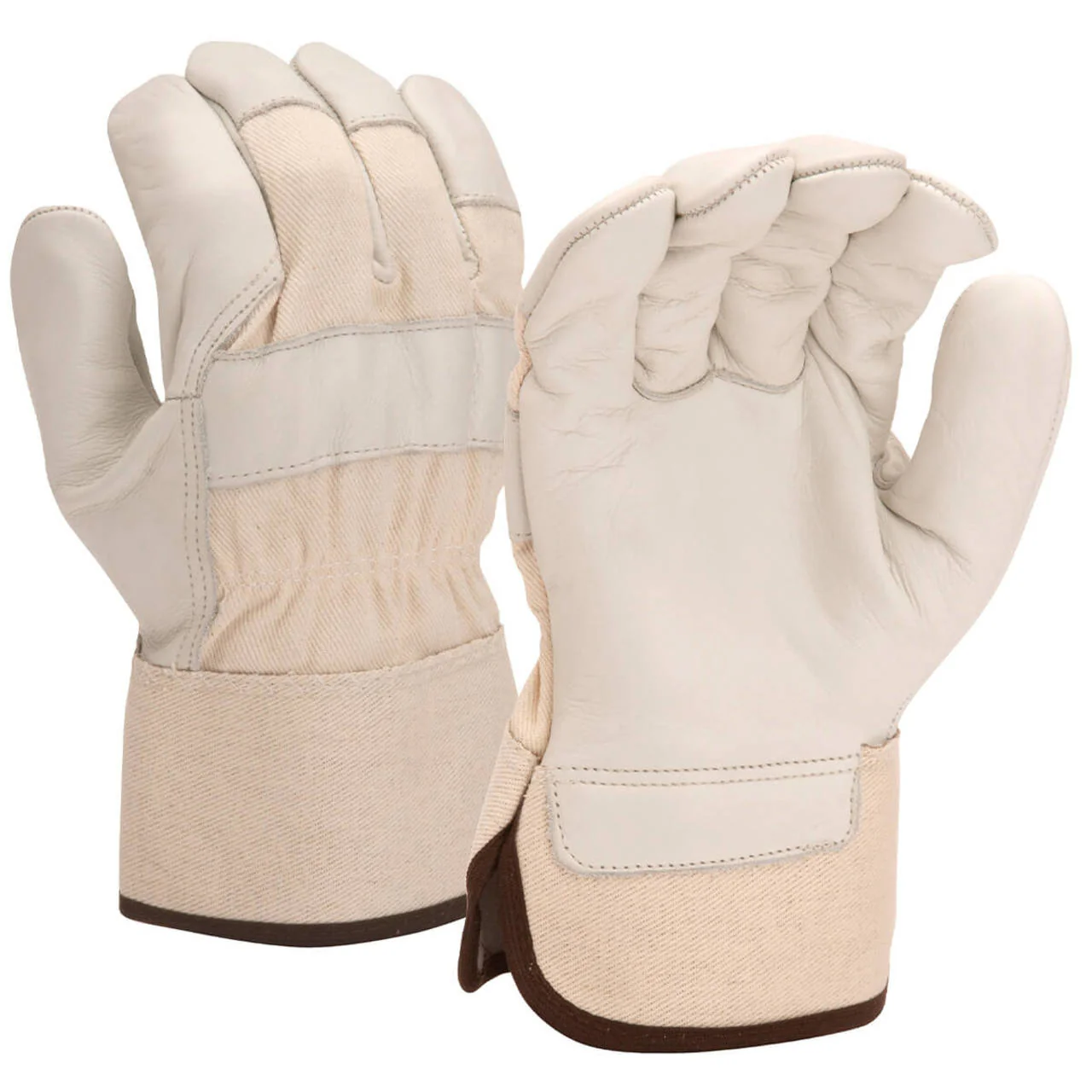Pyramex GL1003W Premium Grain Cowhide Leather Palm Gloves, Natural