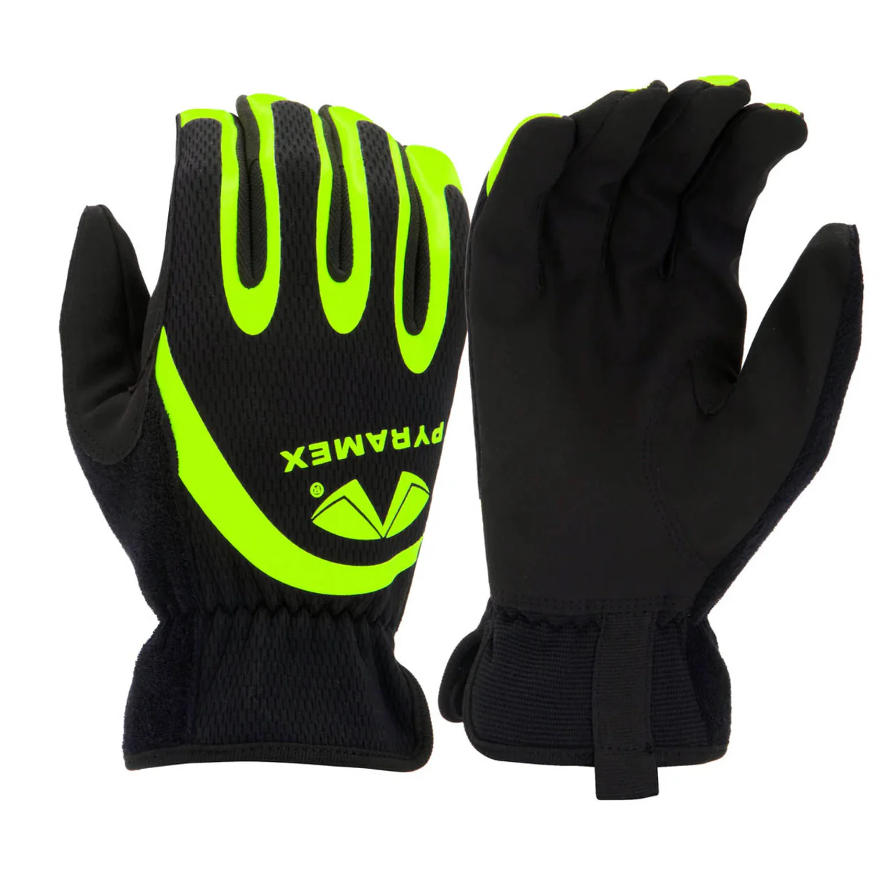Pyramex GL103HT Hi-Vis Synthetic Leather Gloves, Hi-Vis Yellow/Black