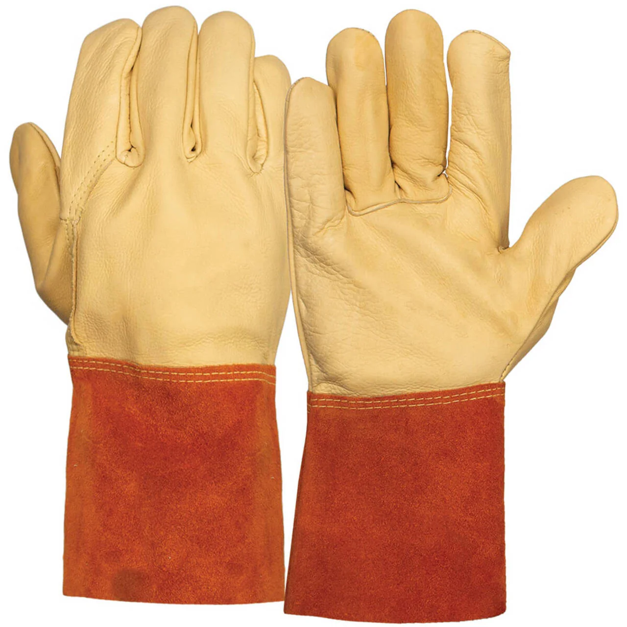 Pyramex GL6001W Premium Grain Cowhide Leather Welding Gloves, Natural