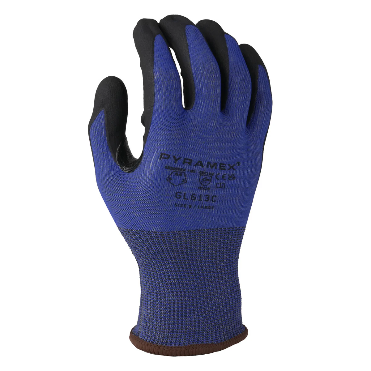 Pyramex Safety GL613C Touchscreen A4 Cut Micro-Foam Nitrile Dipped Gloves, Blue - Image 2