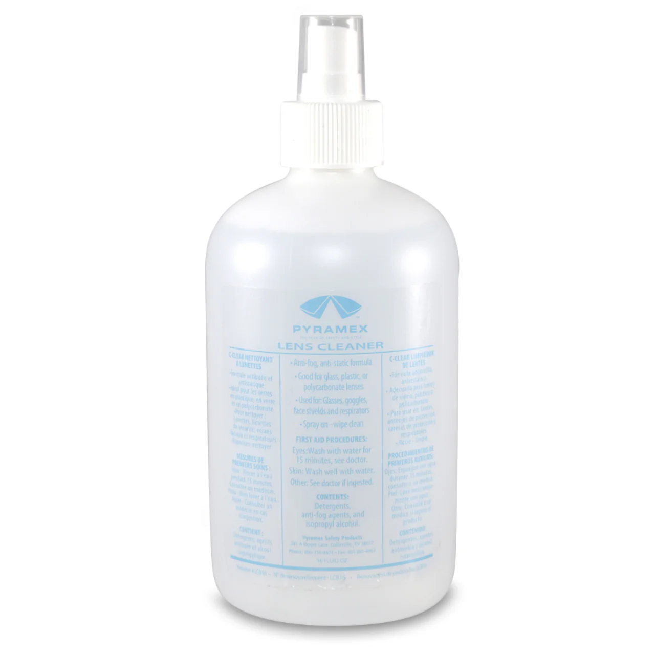 Pyramex LCB16 Lens Cleaner Pump Bottle, 16 oz