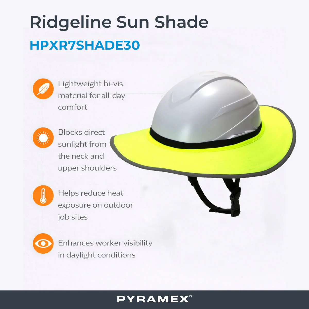 Pyramex Ridgeline Sun Shade, Hi-Vis Lime - Image 5