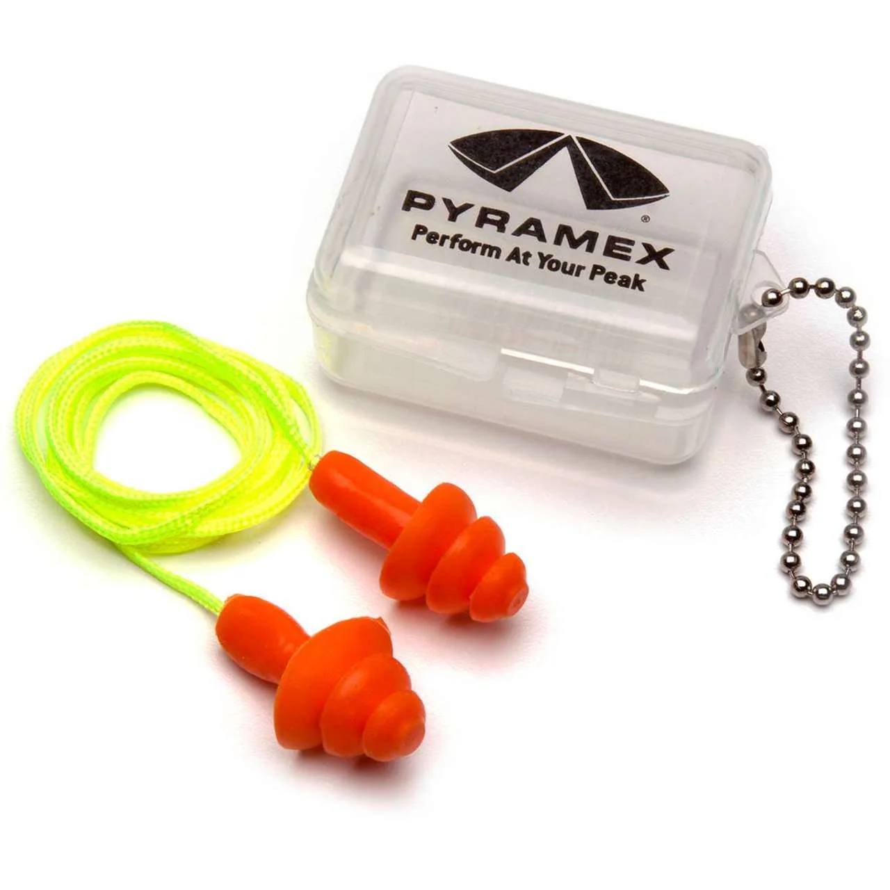 Pyramex RP3001PC NRR 25dB Reusable Corded Earplugs with Case, 1 Pair, Orange