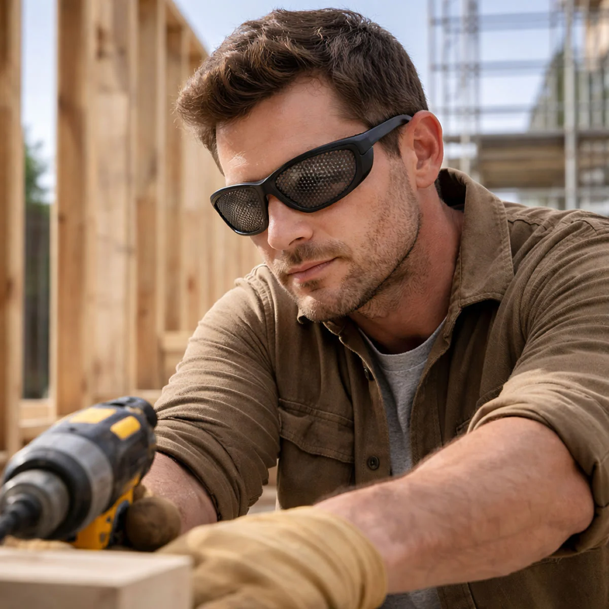 Pyramex Trifecta Safety Glasses, Punched Steel Lens, Black Frame - Image 5