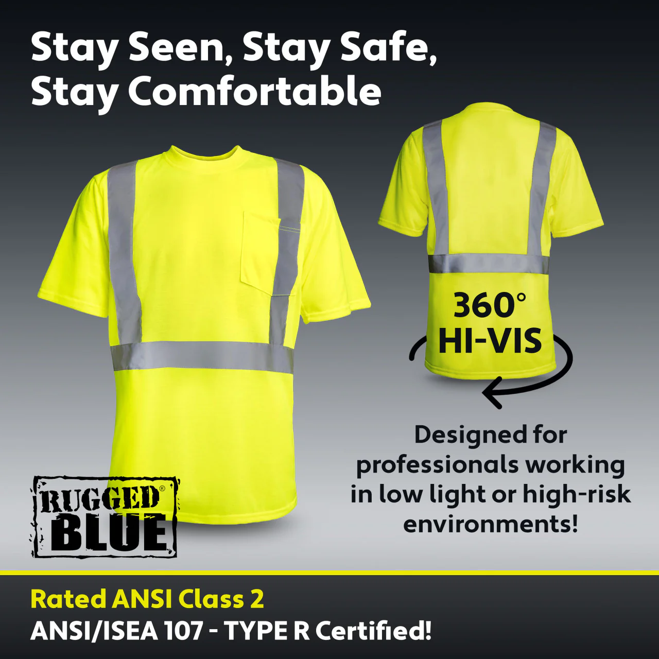 Rugged Blue Type R Class 2 Hi-Vis Wicking Short Sleeve T-Shirt - Image 10