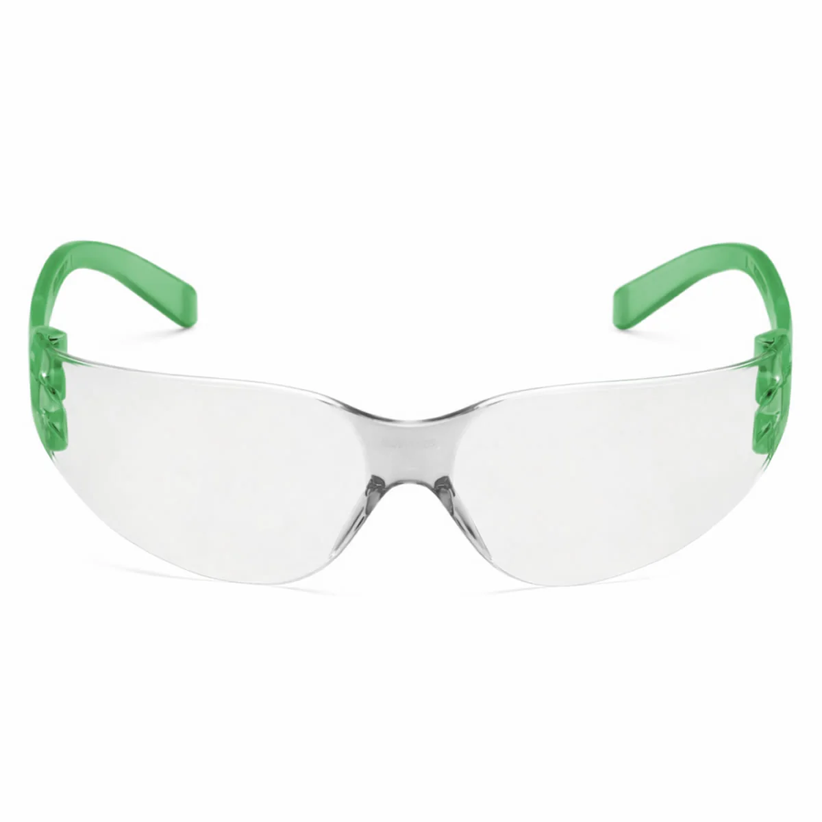 Rugged Blue Diablo Safety Glasses, Clear Lens, Green Frame, 12 Pack - Image 2
