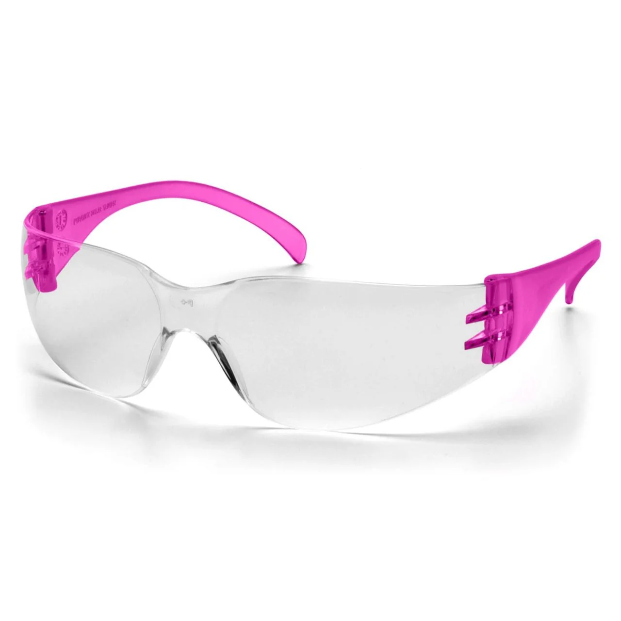 Rugged Blue Diablo Safety Glasses, Clear Lens, Pink Frame, 12 Pack
